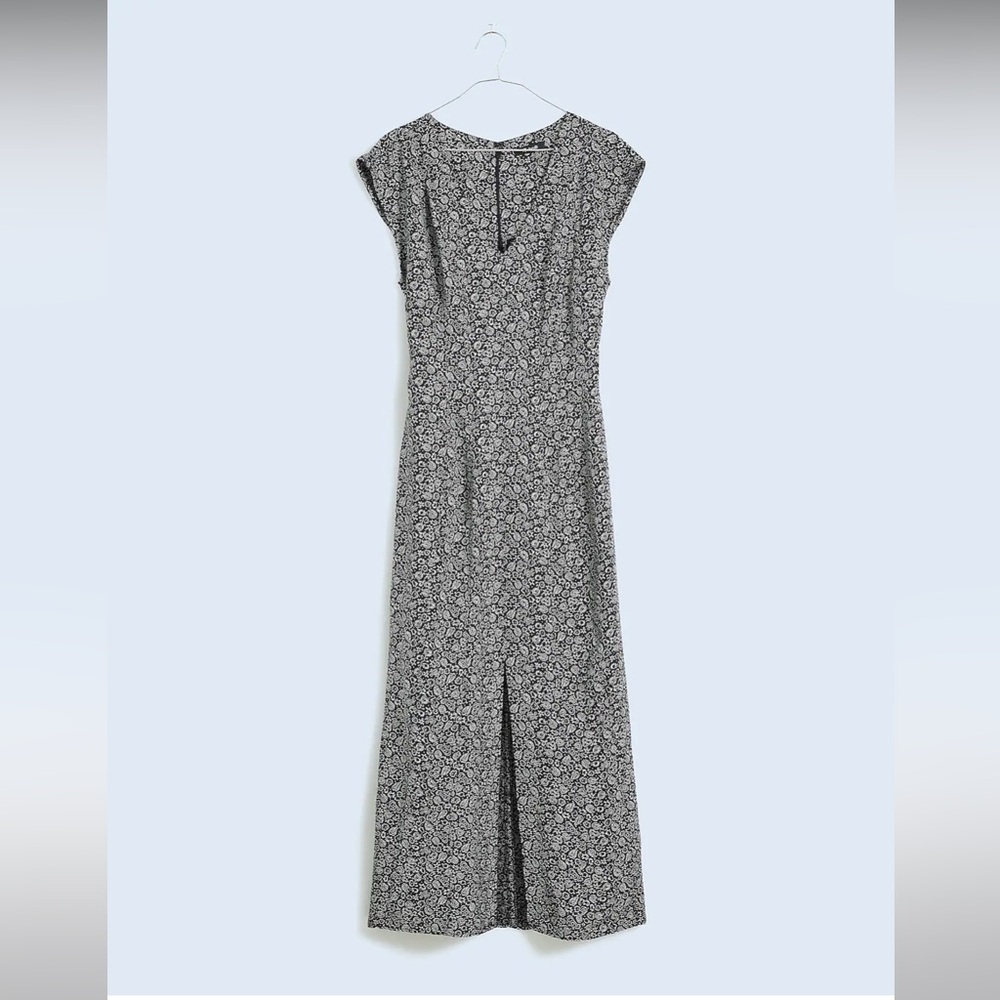 NWT Madewell Cap-Sleeve V-Neck Midi Floral Dress NEW 10 - Picture 2 of 9